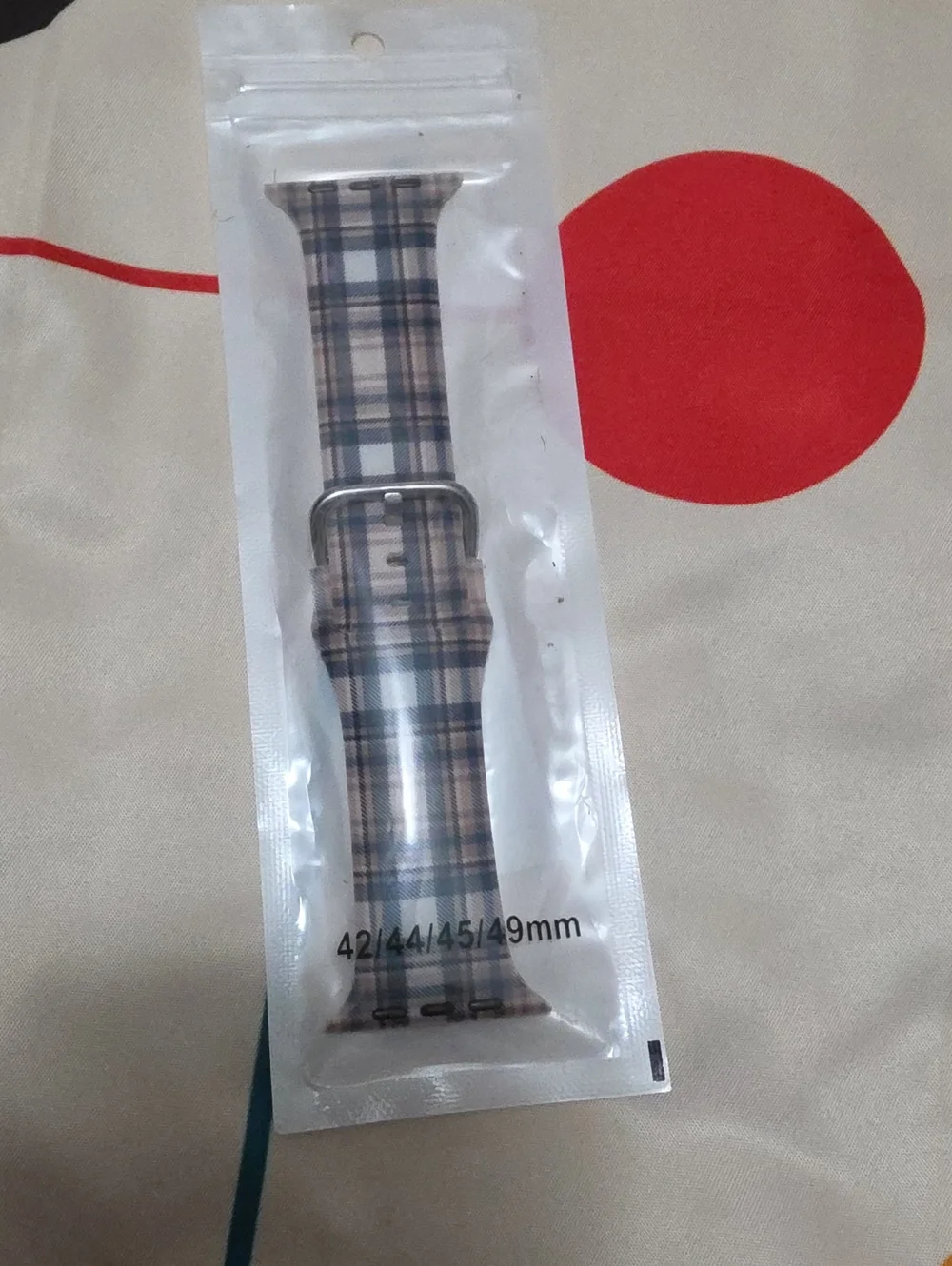 Plaid Nylon Replacement Watch Band - Tan/Blue Plaid